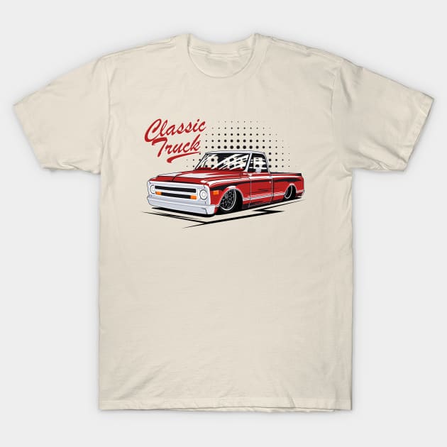 chevy classic truck low ride T-Shirt by masjestudio